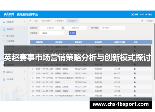 英超赛事市场营销策略分析与创新模式探讨