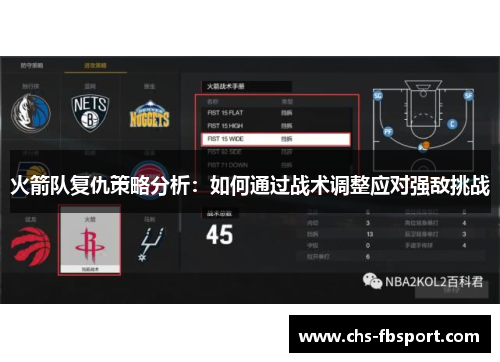 火箭队复仇策略分析:如何通过战术调整应对强敌挑战 火箭队复仇策略分析:如何通过战术调整应对强敌挑战